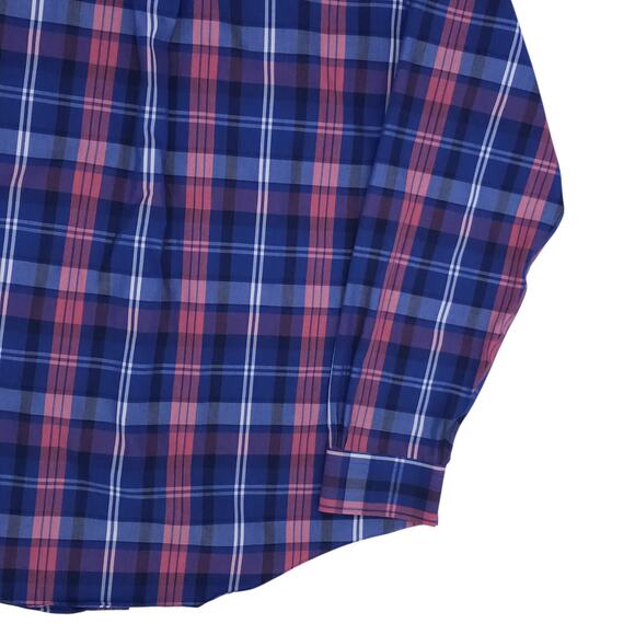 Brooks Brothers Shirt Mens Large Blue Pink Plaid Long Sleeve Regent Supima - Picture 12 of 12